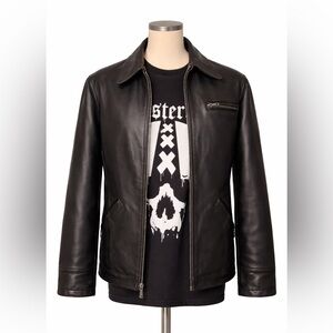 Vintage Michael Trent black leather jacket. LS